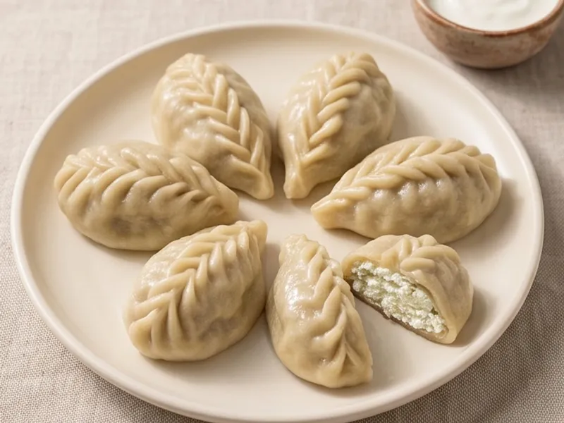 Курзе с творогом: Творог с зеленью, без мяса.